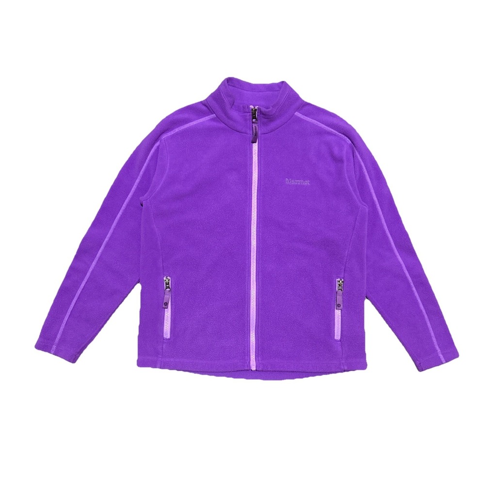 Marmot Girls XL‎ Purple Full Zip Fleece Jacket Youth Outdoor Lightweight Warm